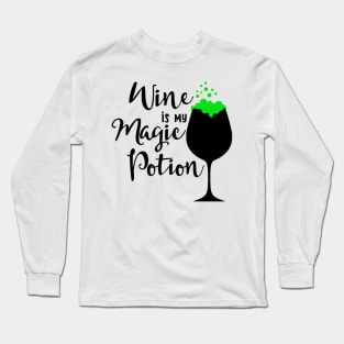 Wine Is My Magic Potion funny Halloween drinking party Shirt Long Sleeve T-Shirt